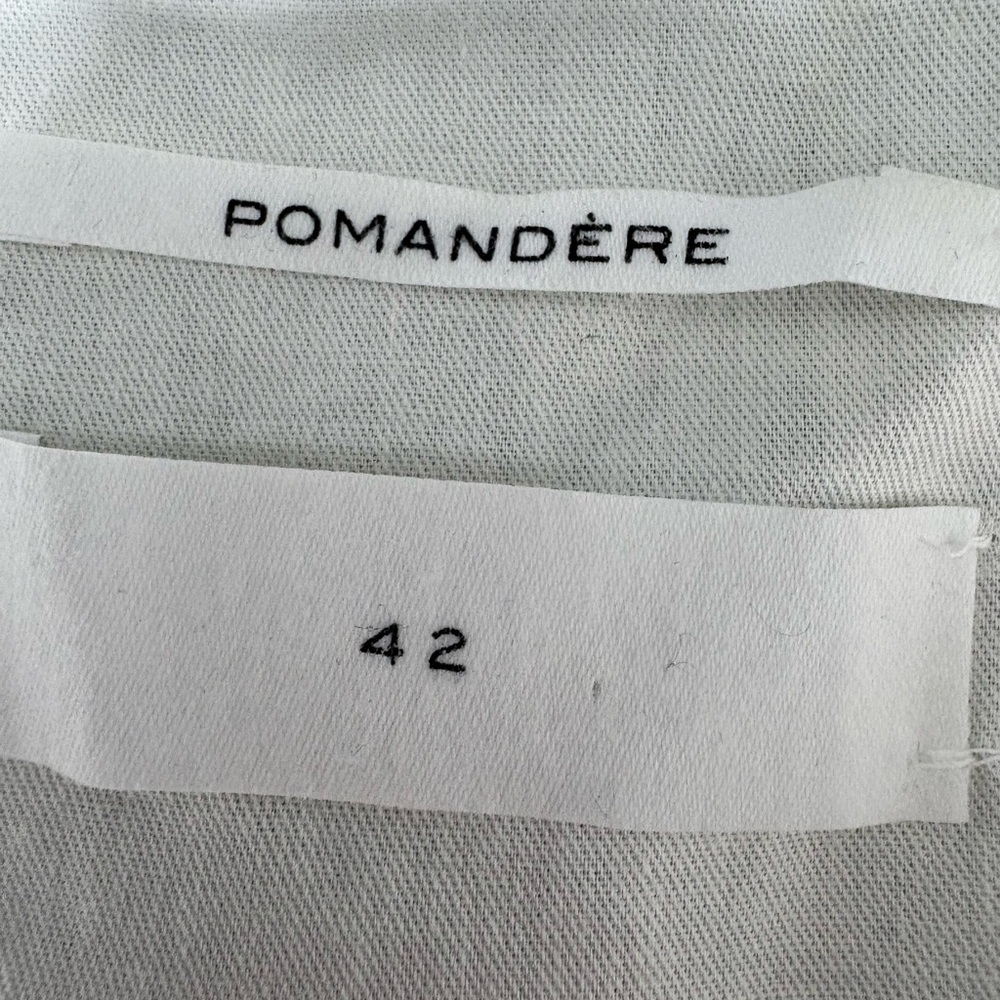 Pomandere Linen Blend Boxy Womans Blazer Single Button Patch Pockets 3/4 Sleeves - Picture 11 of 16
